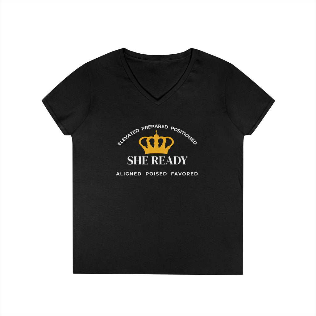 She Ready V-Neck T-Shirt