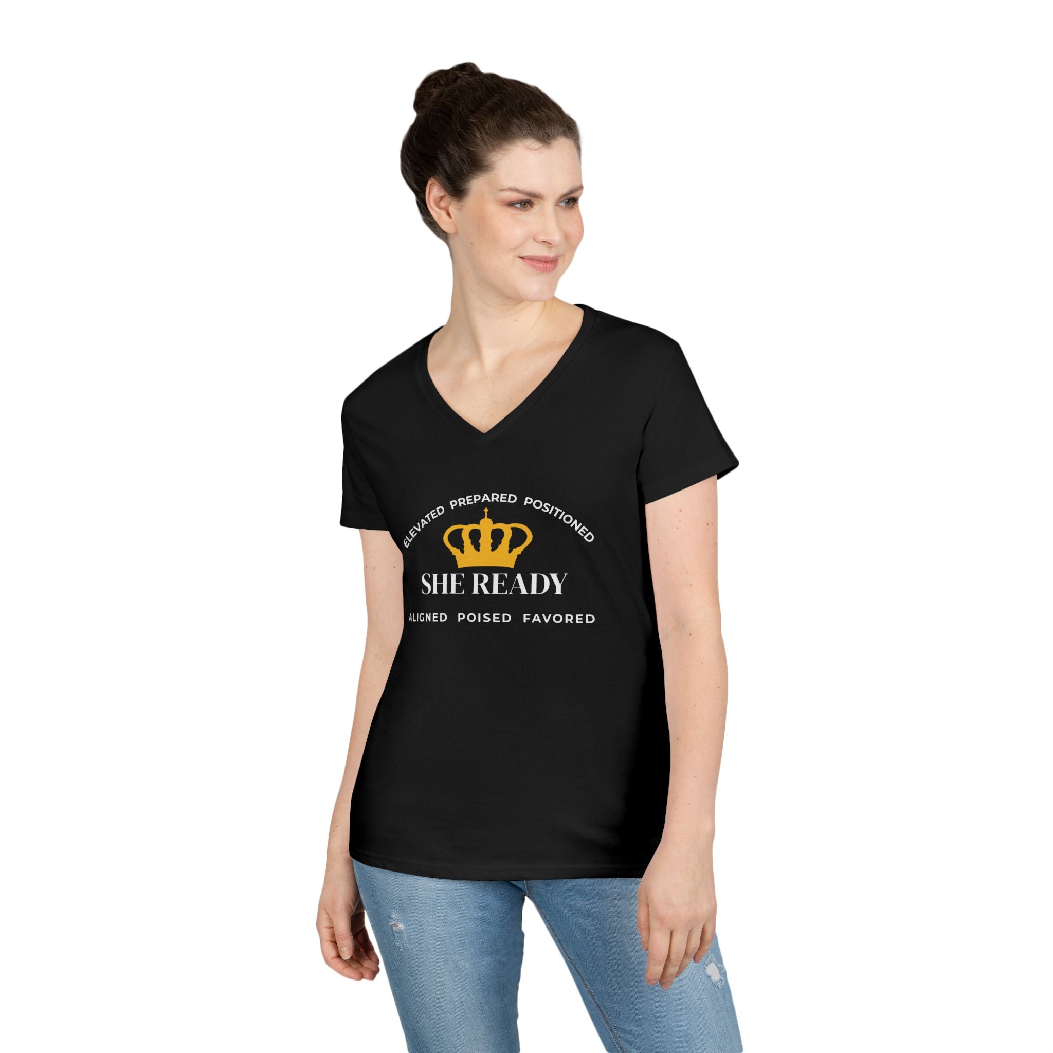 She Ready V-Neck T-Shirt
