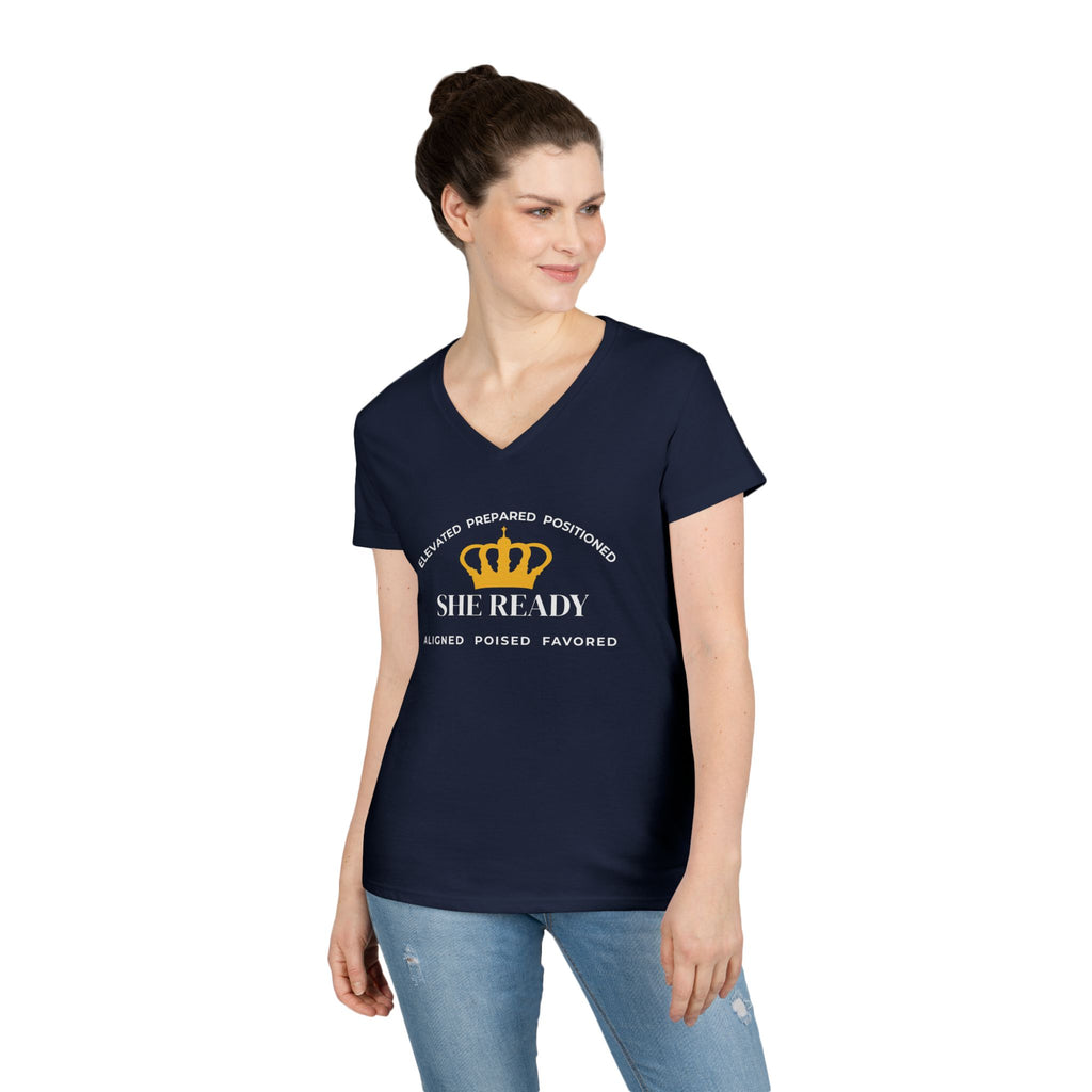 She Ready V-Neck T-Shirt